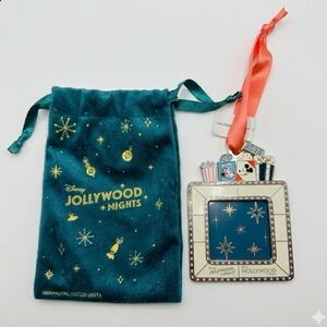 Disney Jollywood Nights 2025 Ornament Mickey Minnie Exclusive + Pouch